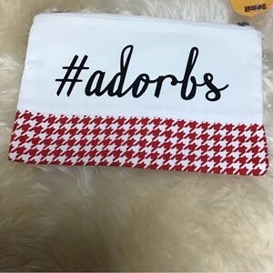 NWT Red and White Houndstooth Cosmetic Bag